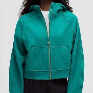 Lululemon Athletica Scuba Sonic Teal Crop Zip-Up Hoodie